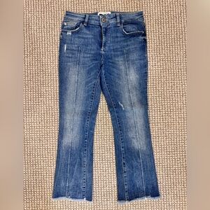 DL1961 Indigo Kick Flare Cropped Jeans